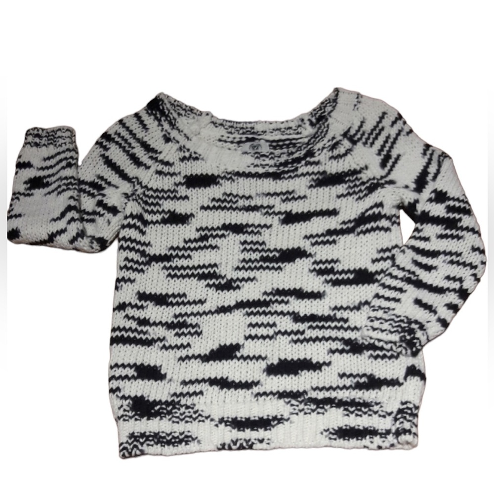 American eagle outfitters knit sweater navy cream size small petite - Picture 2 of 8